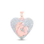 Rose Gold Diamond Heart & Love Symbol Pendant | 1/5 Cttw Mom Child Heart Necklace - Alternate view 1 from Splendid Jewellery