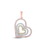 10kt Tri-Tone Gold Diamond Nested Heart Pendant - A Symbol of Eternal Love - Alternate view 1 from Splendid Jewellery