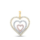 10kt Tri-Tone Gold Diamond Heart & Love Symbol Pendant - Alternate view 1 from Splendid Jewellery