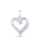 10kt White Gold Baguette Diamond Heart Pendant | Sparkling Love Symbol Necklace - Alternate view 1 from Splendid Jewellery