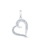 10kt White Gold Baguette Diamond Heart Pendant - A Mesmerizing Symbol of Love and Elegance - Alternate view 1 from Splendid Jewellery
