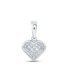 Enchanted Love Diamond Heart Pendant Top view from the 10Kt White Gold Womens Princess Diamond Heart Pendant 1 4 Cttwpin219201 collection by Splendid Jewellery