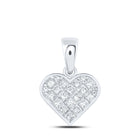Enchanting Love's Diamond Heart Pendant Top view from the 10Kt White Gold Womens Princess Diamond Heart Pendant 3 8 Cttwpin219208 collection by Splendid Jewellery