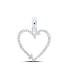 Enchanting Diamond Love Arrow Pendant in 10kt White Gold Top view from the 10Kt White Gold Womens Round Diamond Arrow Heart Pendant 1 5 Cttwpin213155 collection by Splendid Jewellery