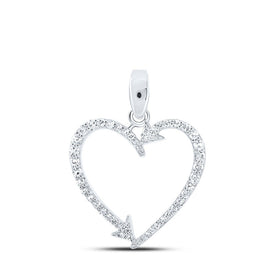 Enchanting Diamond Love Arrow Pendant in 10kt White Gold Top view from the 10Kt White Gold Womens Round Diamond Arrow Heart Pendant 1 5 Cttwpin213155 collection by Splendid Jewellery