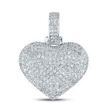 Load image into Gallery viewer, Enchanting Love&#39;s Embrace Diamond Pendant Top view from the 10Kt White Gold Womens Round Diamond Charmed Heart Pendant 3 4 Cttwpin283225 collection by Splendid Jewellery