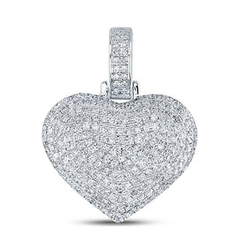 Enchanting Love's Embrace Diamond Pendant Top view from the 10Kt White Gold Womens Round Diamond Charmed Heart Pendant 3 4 Cttwpin283225 collection by Splendid Jewellery