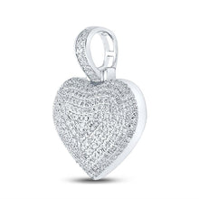 Load image into Gallery viewer, Enchanting Love&#39;s Embrace Diamond Pendant Side view from the 10Kt White Gold Womens Round Diamond Charmed Heart Pendant 3 4 Cttwpin283225 collection by Splendid Jewellery