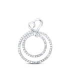 Radiant Love: 10kt White Gold Diamond Circle Heart Pendant Top view from the 10Kt White Gold Womens Round Diamond Circle Heart Pendant 1 4 Cttwpin213372 collection by Splendid Jewellery