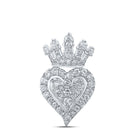 Crown of Love Diamond Heart Pendant Top view from the 10Kt White Gold Womens Round Diamond Crown Heart Pendant 3 4 Cttwpin212071 collection by Splendid Jewellery