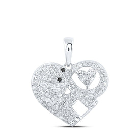Eternal Love and Wisdom Diamond Heart Pendant Top view from the 10Kt White Gold Womens Round Diamond Elephant Heart Pendant 1 3 Cttwpin213338 collection by Splendid Jewellery