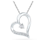 Radiant Love: 10kt White Gold Diamond Heart Pendant  Top View from Splendid Jewellery