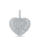 Radiant Love Diamond Pendant | 10kt White Gold Heart Necklace 1-1/4 Cttw | Splendid Jewellery Top view from the 10Kt White Gold Womens Round Diamond Heart Pendant 1 1 4 Cttwpin211665 collection by Splendid Jewellery
