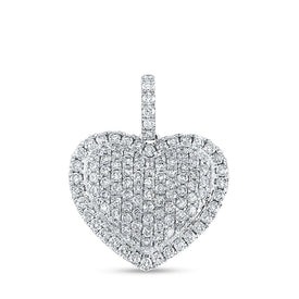 Radiant Love Diamond Pendant | 10kt White Gold Heart Necklace 1-1/4 Cttw | Splendid Jewellery Top view from the 10Kt White Gold Womens Round Diamond Heart Pendant 1 1 4 Cttwpin211665 collection by Splendid Jewellery