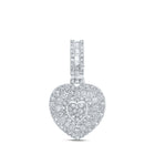 10kt White Gold Diamond Heart and Love Symbol Pendant: A Captivating Expression of Love and Elegance Top view from the 10Kt White Gold Womens Round Diamond Heart Pendant 1 1 5 Cttwpin218820 collection by Splendid Jewellery