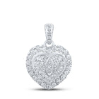 Enchanting Love's Embrace Diamond Pendant Top view from the 10Kt White Gold Womens Round Diamond Heart Pendant 1 Cttwpin212055 collection by Splendid Jewellery