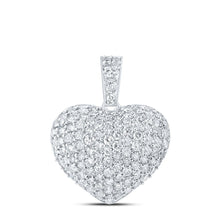 Load image into Gallery viewer, Captivating Love &amp; Diamond Embrace Pendant Top view from the 10Kt White Gold Womens Round Diamond Heart Pendant 1 Cttwpin213329 collection by Splendid Jewellery