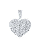 Captivating Love & Diamond Embrace Pendant Top view from the 10Kt White Gold Womens Round Diamond Heart Pendant 1 Cttwpin213329 collection by Splendid Jewellery