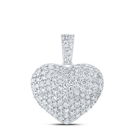 Captivating Love & Diamond Embrace Pendant Top view from the 10Kt White Gold Womens Round Diamond Heart Pendant 1 Cttwpin213329 collection by Splendid Jewellery