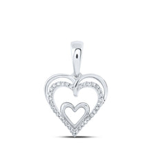 Load image into Gallery viewer, Enchanting Diamond Love Affair Pendant Top view from the 10Kt White Gold Womens Round Diamond Heart Pendant 1 10 Cttwpin213137 collection by Splendid Jewellery