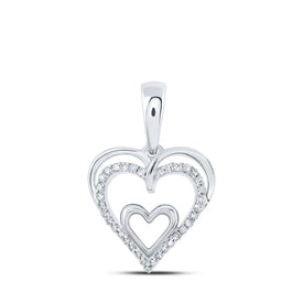 Enchanting Diamond Love Affair Pendant Top view from the 10Kt White Gold Womens Round Diamond Heart Pendant 1 10 Cttwpin213137 collection by Splendid Jewellery