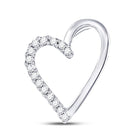 Radiant Love: 10kt White Gold Diamond Heart Pendant Top view from the 10Kt White Gold Womens Round Diamond Heart Pendant 1 10 Cttwpin40780 collection by Splendid Jewellery