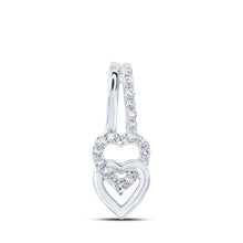 Load image into Gallery viewer, Captivating Love and Diamond Heart Pendant Top view from the 10Kt White Gold Womens Round Diamond Heart Pendant 1 10 Cttwpin213307 collection by Splendid Jewellery