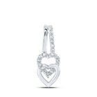 Captivating Love and Diamond Heart Pendant Top view from the 10Kt White Gold Womens Round Diamond Heart Pendant 1 10 Cttwpin213307 collection by Splendid Jewellery