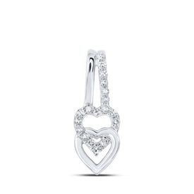 Captivating Love and Diamond Heart Pendant Top view from the 10Kt White Gold Womens Round Diamond Heart Pendant 1 10 Cttwpin213307 collection by Splendid Jewellery