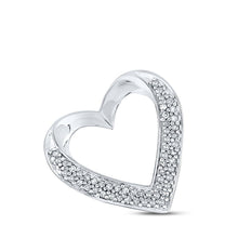Load image into Gallery viewer, Eternal Love Diamond Heart Pendant Top view from the 10Kt White Gold Womens Round Diamond Heart Pendant 1 10 Cttwpin210795 collection by Splendid Jewellery
