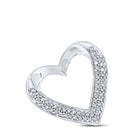 Eternal Love Diamond Heart Pendant Top view from the 10Kt White Gold Womens Round Diamond Heart Pendant 1 10 Cttwpin210795 collection by Splendid Jewellery