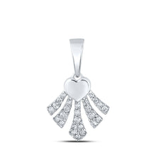 Load image into Gallery viewer, Radiant Love Diamond Pendant | 10kt White Gold Heart-Shaped Necklace with Sparkling Diamonds Top view from the 10Kt White Gold Womens Round Diamond Heart Pendant 1 10 Cttwpin210875 collection by Splendid Jewellery