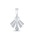 Radiant Love Diamond Pendant | 10kt White Gold Heart-Shaped Necklace with Sparkling Diamonds Top view from the 10Kt White Gold Womens Round Diamond Heart Pendant 1 10 Cttwpin210875 collection by Splendid Jewellery