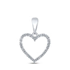 Eternal Love Diamond Heart Pendant Top view from the 10Kt White Gold Womens Round Diamond Heart Pendant 1 10 Cttwpin210773 collection by Splendid Jewellery