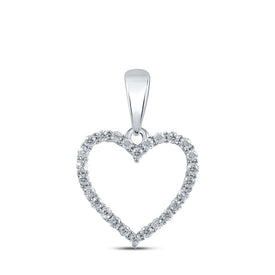 Eternal Love Diamond Heart Pendant Top view from the 10Kt White Gold Womens Round Diamond Heart Pendant 1 10 Cttwpin210773 collection by Splendid Jewellery
