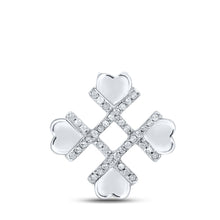 Load image into Gallery viewer, Romantic Love Story Diamond Pendant Top view from the 10Kt White Gold Womens Round Diamond Heart Pendant 1 10 Cttwpin210871 collection by Splendid Jewellery