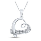 Captivating Diamond Affection Pendant | 10kt White Gold Womens Round Diamond Heart Pendant 1/10 Cttw Top view from the 10Kt White Gold Womens Round Diamond Heart Pendant 1 10 Cttwpin280618 collection by Splendid Jewellery