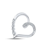Captivating Love and Diamond Heart Pendant in 10kt White Gold Top view from the 10Kt White Gold Womens Round Diamond Heart Pendant 1 10 Cttwpin210713 collection by Splendid Jewellery