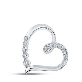 Captivating Love and Diamond Heart Pendant in 10kt White Gold Top view from the 10Kt White Gold Womens Round Diamond Heart Pendant 1 10 Cttwpin210713 collection by Splendid Jewellery