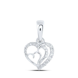 Eternal Love Diamond Heart Pendant Top view from the 10Kt White Gold Womens Round Diamond Heart Pendant 1 10 Cttwpin219020 collection by Splendid Jewellery
