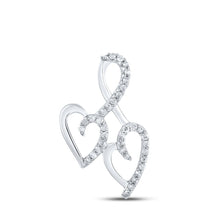 Load image into Gallery viewer, Captivating Love&#39;s Eternity Diamond Pendant Top view from the 10Kt White Gold Womens Round Diamond Heart Pendant 1 10 Cttwpin210847 collection by Splendid Jewellery