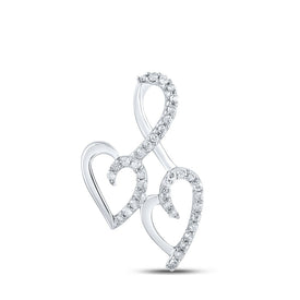 Captivating Love's Eternity Diamond Pendant Top view from the 10Kt White Gold Womens Round Diamond Heart Pendant 1 10 Cttwpin210847 collection by Splendid Jewellery