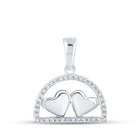 Sparkling Love Diamond Pendant - 10kt White Gold Heart Necklace with Round Diamonds Top view from the 10Kt White Gold Womens Round Diamond Heart Pendant 1 10 Cttwpin210849 collection by Splendid Jewellery