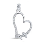10kt White Gold Diamond Heart & Love Symbol Pendant Top view from the 10Kt White Gold Womens Round Diamond Heart Pendant 1 10 Cttwpin221128 collection by Splendid Jewellery