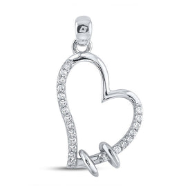 10kt White Gold Diamond Heart & Love Symbol Pendant Top view from the 10Kt White Gold Womens Round Diamond Heart Pendant 1 10 Cttwpin221128 collection by Splendid Jewellery