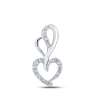 Radiant Love: 10kt White Gold Diamond Heart Pendant Top view from the 10Kt White Gold Womens Round Diamond Heart Pendant 1 12 Cttwpin210856 collection by Splendid Jewellery