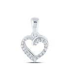 Sparkling Love: 10kt White Gold Diamond Heart Pendant Top view from the 10Kt White Gold Womens Round Diamond Heart Pendant 1 12 Cttwpin213856 collection by Splendid Jewellery
