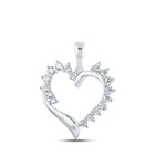 Captivating Love and Diamond Heart Pendant in 10kt White Gold Top view from the 10Kt White Gold Womens Round Diamond Heart Pendant 1 2 Cttwpin213161 collection by Splendid Jewellery