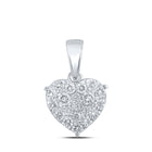 Romantic Radiance: 10kt White Gold Diamond Heart & Love Symbol Pendant Top view from the 10Kt White Gold Womens Round Diamond Heart Pendant 5 8 Cttwpin213876 collection by Splendid Jewellery