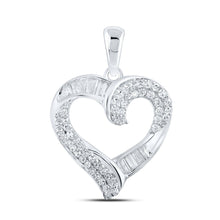 Load image into Gallery viewer, Radiant Love Diamond Pendant | 10kt White Gold Womens Round Diamond Heart Pendant 1/2 Cttw Top view from the 10Kt White Gold Womens Round Diamond Heart Pendant 1 2 Cttwpin219025 collection by Splendid Jewellery